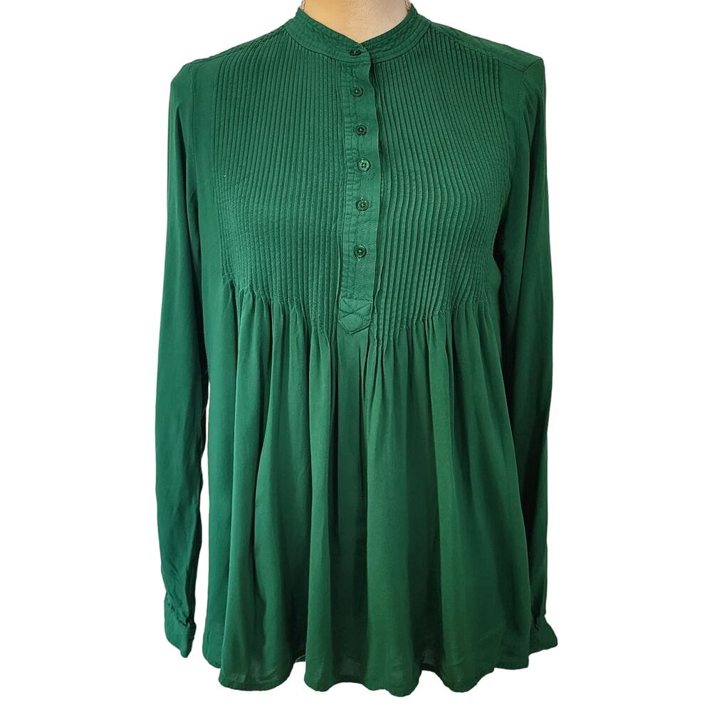 Sundance Green Rayon Long Sleeve Shirt Fit Flare Top Lightweight Size small